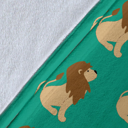 Lion Pattern Print Design 02 Premium Blanket