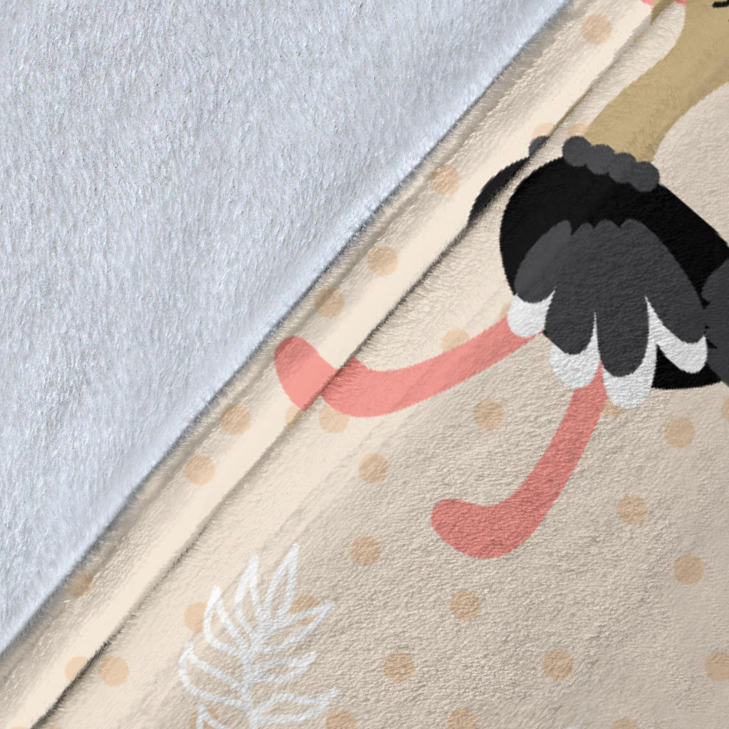 Ostrich Pattern Print Design 02 Premium Blanket