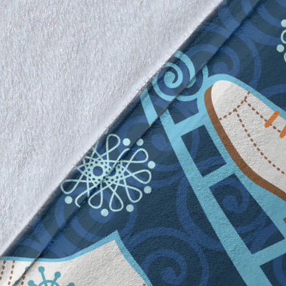 Ice Skate Pattern Print Design 01 Premium Blanket