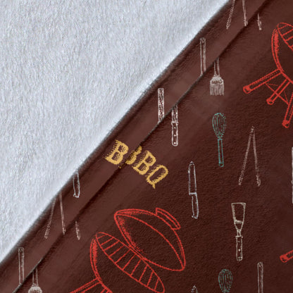 Barbecue Pattern Print Design 01 Premium Blanket