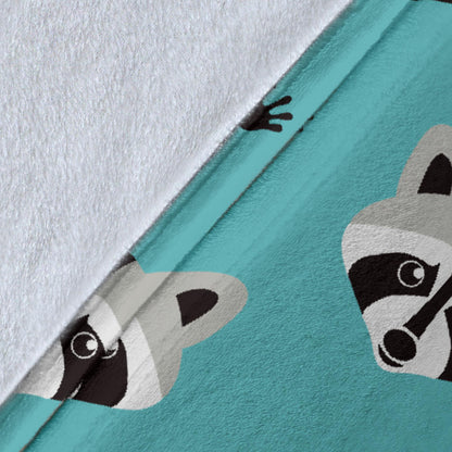 Raccoon Pattern Print Design A01 Premium Blanket