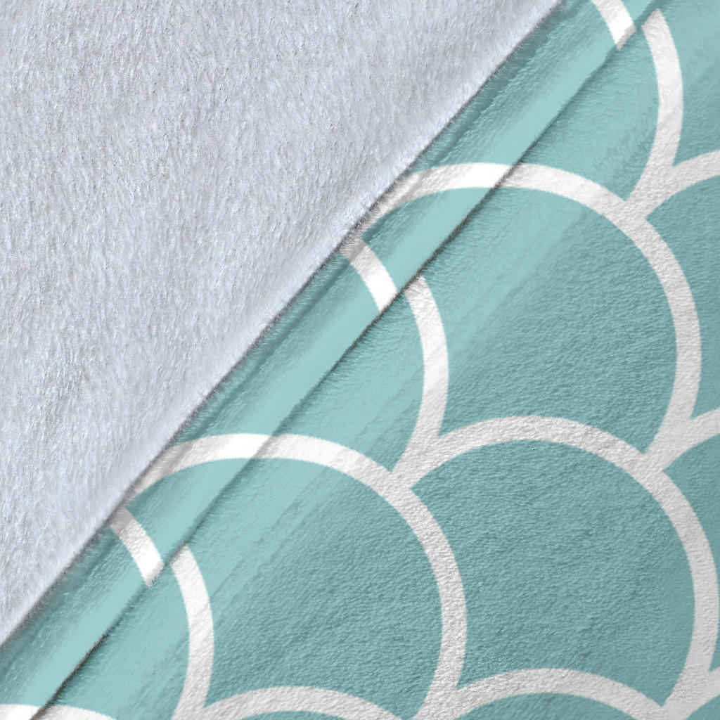 Scales Teal Pattern Print Design 02 Premium Blanket