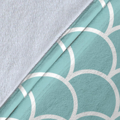 Scales Teal Pattern Print Design 02 Premium Blanket