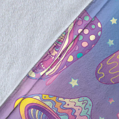 Psychedelic Mushroom Pattern Print Design A01 Premium Blanket
