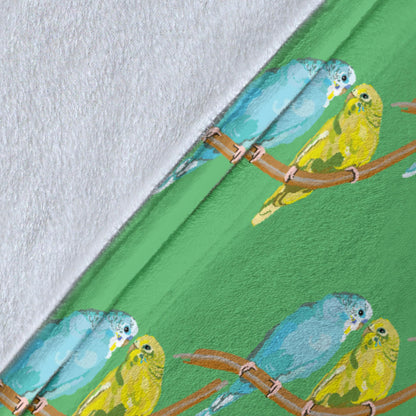 Budgerigar Pattern Print Design 01 Premium Blanket