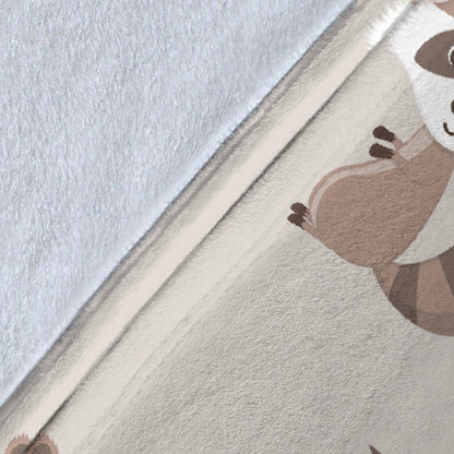 Raccoon Pattern Print Design A05 Premium Blanket