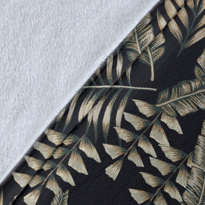 Banana Leaf Pattern Print Design 07 Premium Blanket