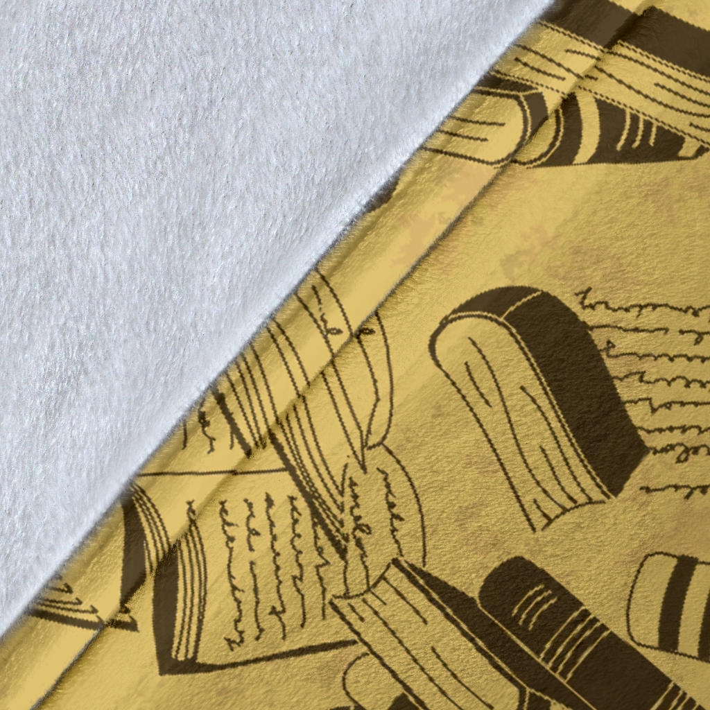Book Pattern Print Design 02 Premium Blanket