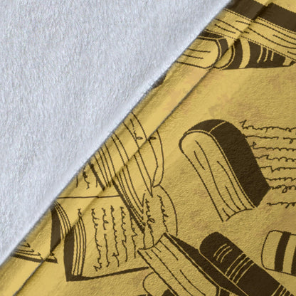 Book Pattern Print Design 02 Premium Blanket