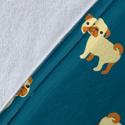 Pug Pattern Print Design A06 Premium Blanket