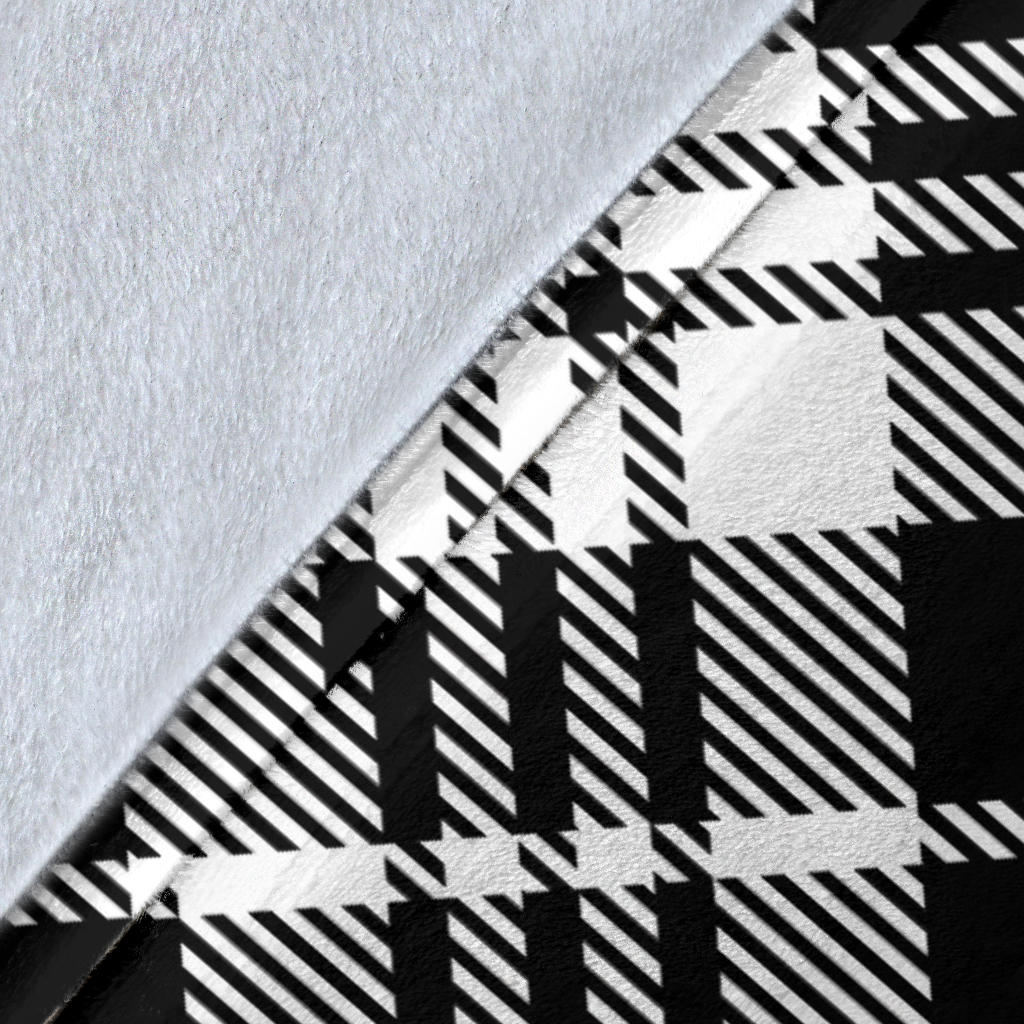 Plaid Black White Pattern Print Design A02 Premium Blanket