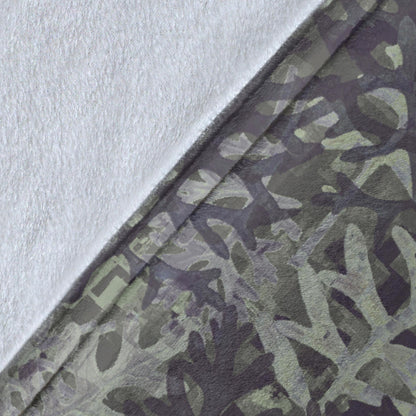 Camouflage Fern Pattern Print Design 05 Premium Blanket