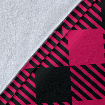 Buffalo check Pink Pattern Print Design 01 Premium Blanket
