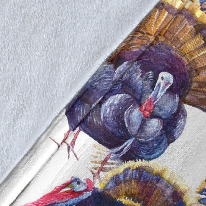 Turkey Pattern Print Design 01 Premium Blanket