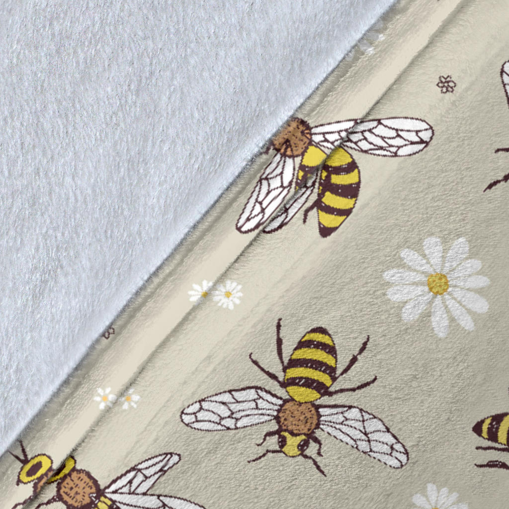 Bee Pattern Print Design 03 Premium Blanket