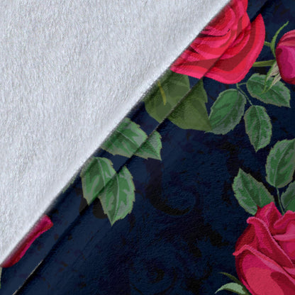 Rose Pattern Print Design A04 Premium Blanket