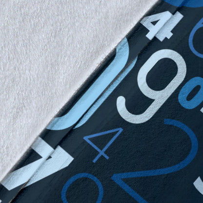 Number Pattern Print Design A02 Premium Blanket