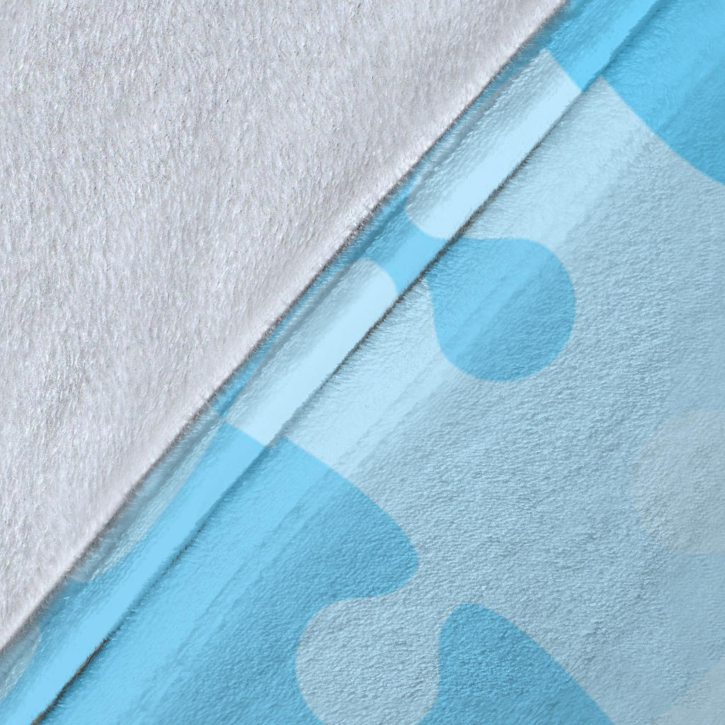 Puzzle Blue Pattern Print Design A04 Premium Blanket