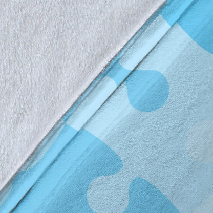 Puzzle Blue Pattern Print Design A04 Premium Blanket
