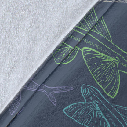Flying Fish Pattern Print Design 02 Premium Blanket