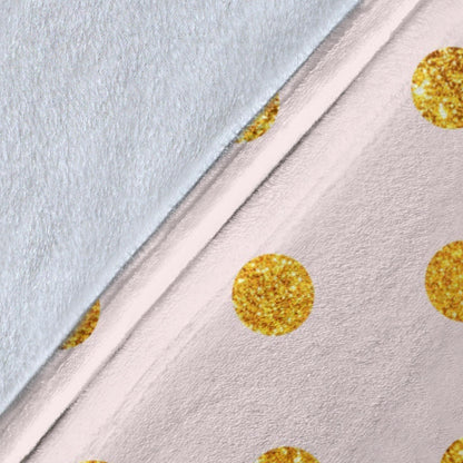 Polka Dot Gold Pink Pattern Print Design 01 Premium Blanket