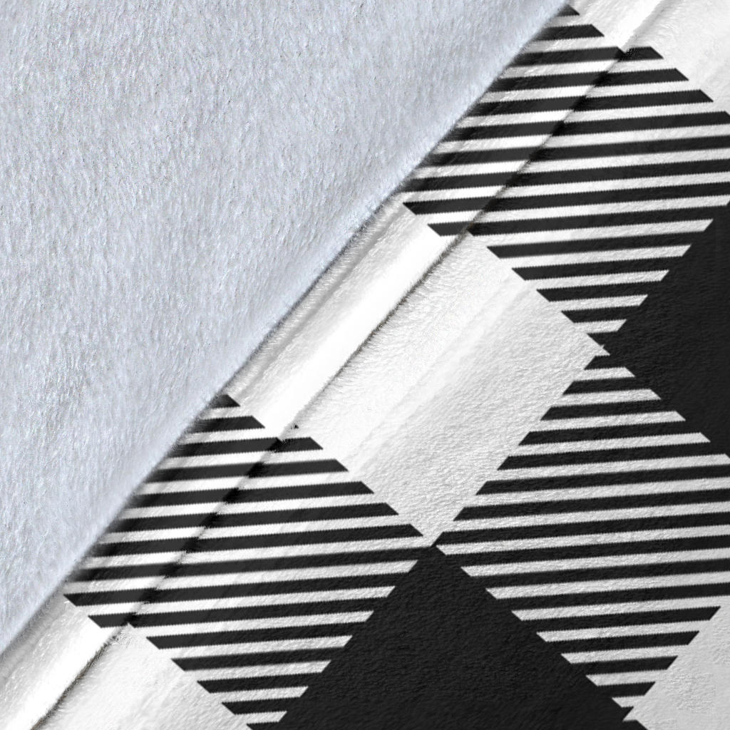 Buffalo check Black white Pattern Print Design 04 Premium Blanket