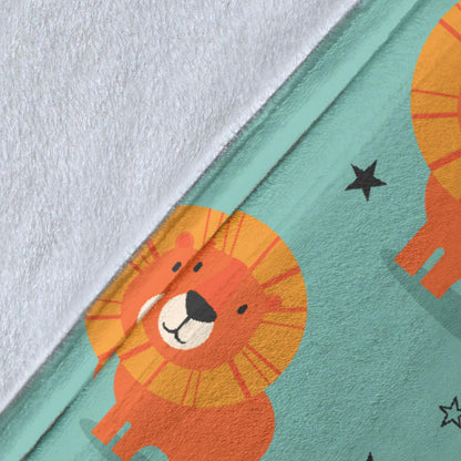 Lion Baby Pattern Print Design 03 Premium Blanket
