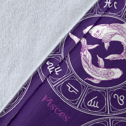 Pisces Pattern Print Design A02 Premium Blanket