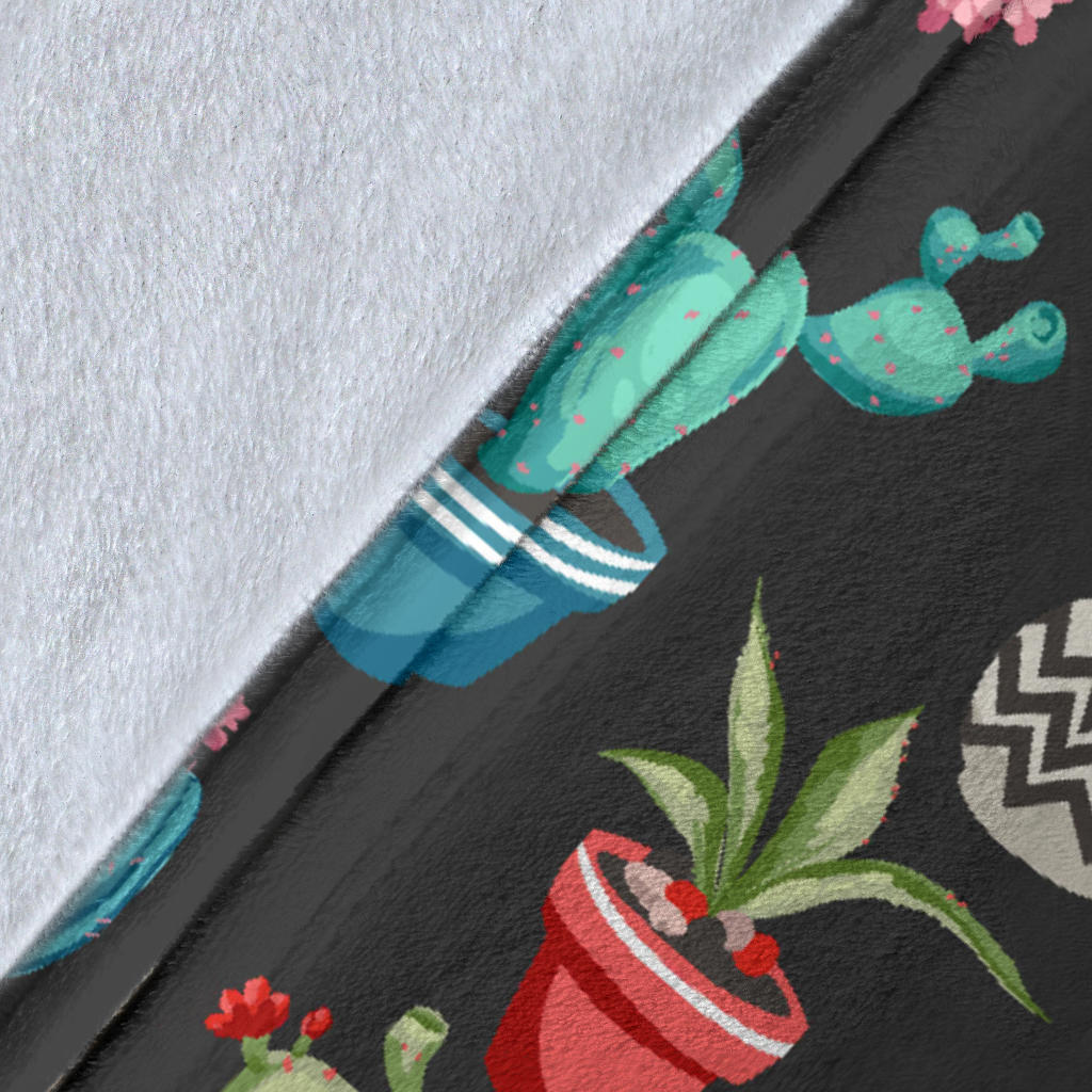 Cactus Pattern Print Design 02 Premium Blanket