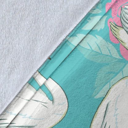Swan Pattern Print Design 03 Premium Blanket