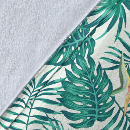Bird Of Paradise Pattern Print Design 05 Premium Blanket
