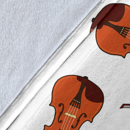 Violin Pattern Print Design 02 Premium Blanket