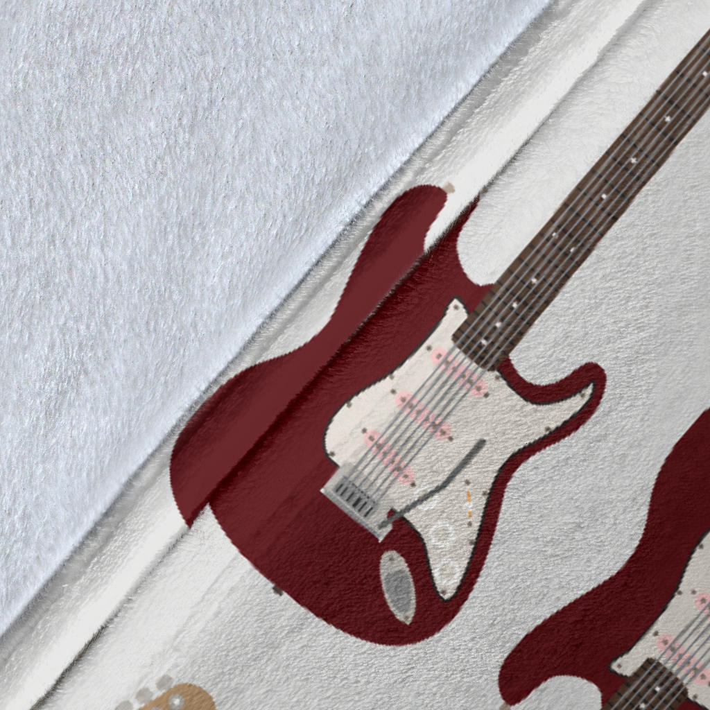 Bass Guitar Pattern Print Design 03 Premium Blanket