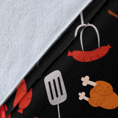 Barbecue Pattern Print Design 04 Premium Blanket