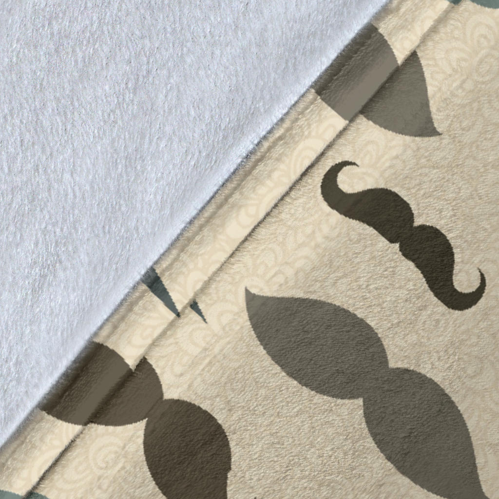 Mustache Pattern Print Design A01 Premium Blanket
