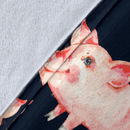Pig Cute Pattern Print Design 02 Premium Blanket