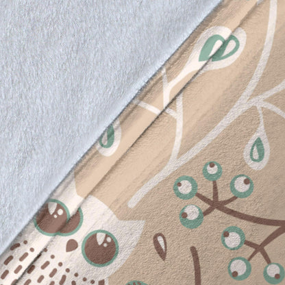 Owl Pattern Print Design A02 Premium Blanket