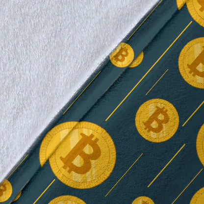 Bitcoin Pattern Print Design 01 Premium Blanket