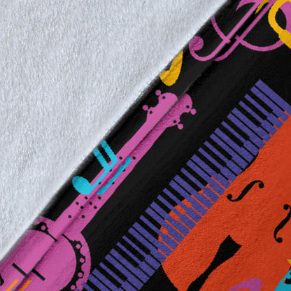 Jazz Pattern Print Design 03 Premium Blanket