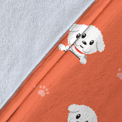 Bichons Frise Pattern Print Design 02 Premium Blanket