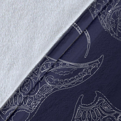 Manta Ray Pattern Print Design 01 Premium Blanket