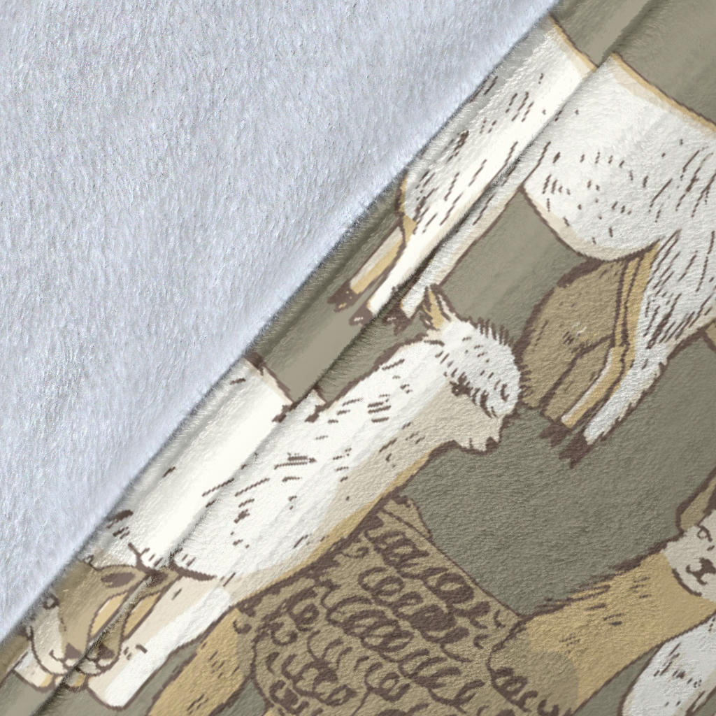 Alpaca Pattern Print Design 01 Premium Blanket