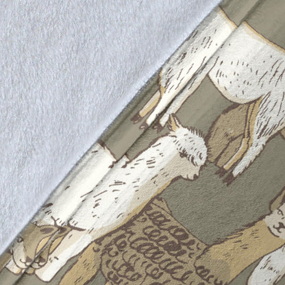 Alpaca Pattern Print Design 01 Premium Blanket