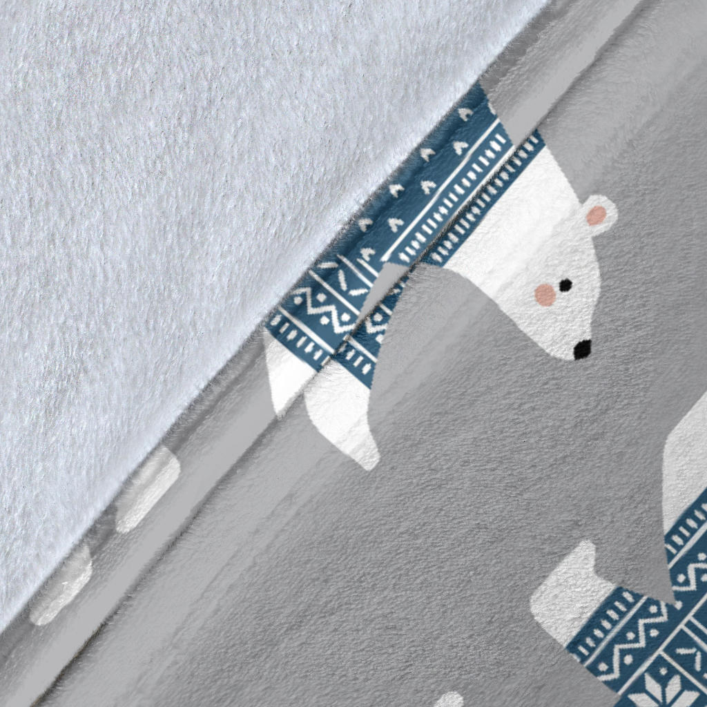 Polar Bear Pattern Print Design A03 Premium Blanket