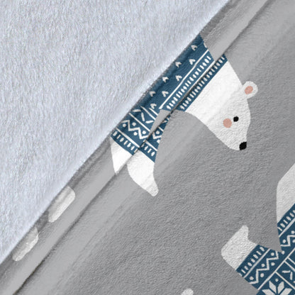 Polar Bear Pattern Print Design A03 Premium Blanket