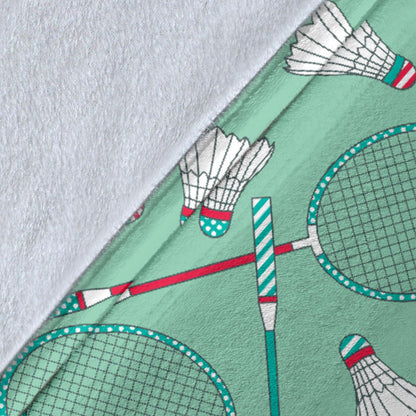 Badminton Pattern Print Design 05 Premium Blanket