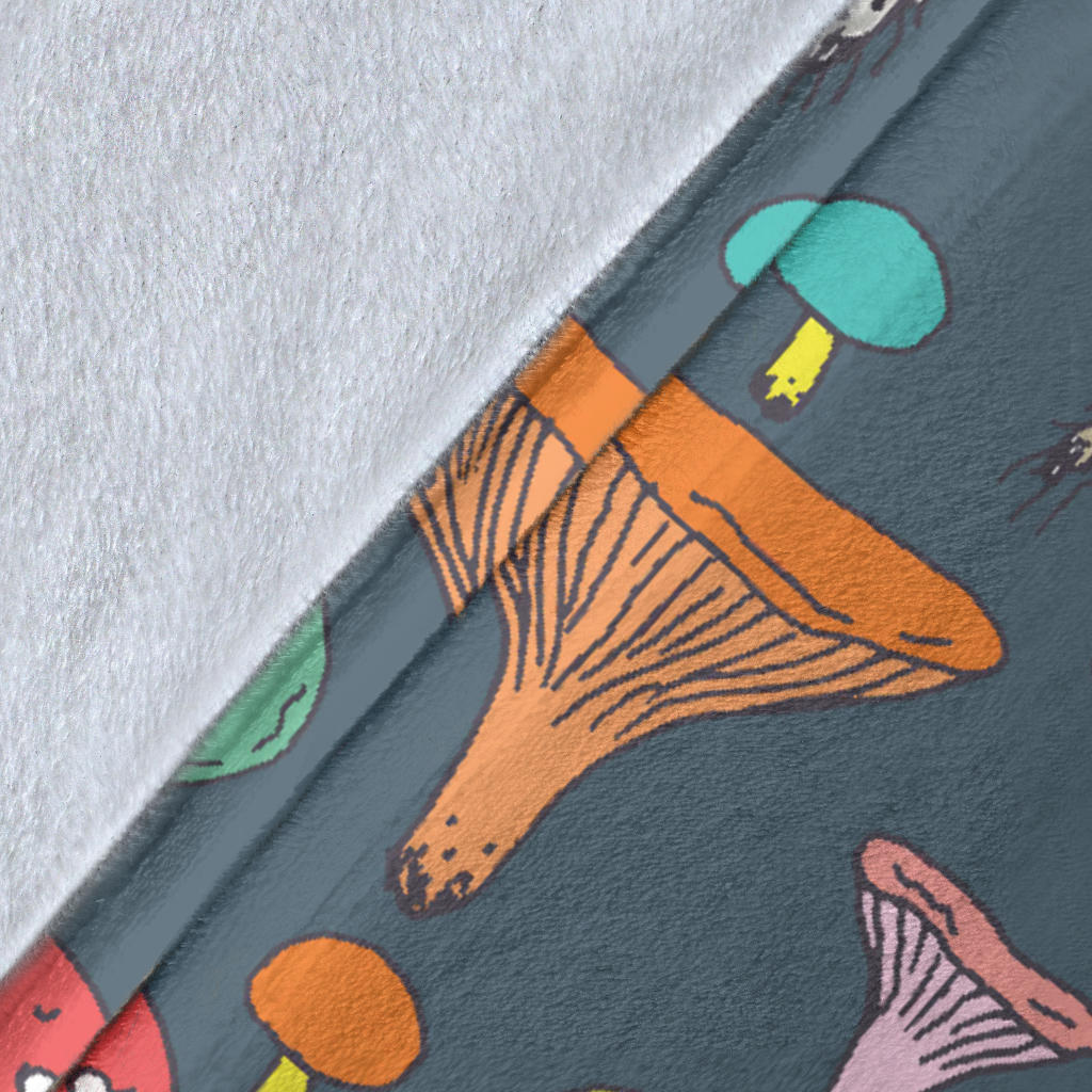 Mushroom Pattern Print Design A03 Premium Blanket