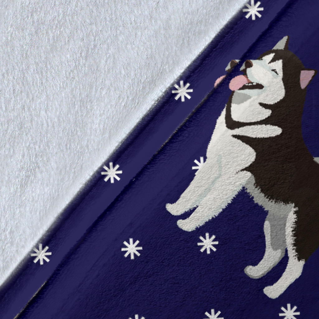 Alaskan Malamute Pattern Print Design 04 Premium Blanket