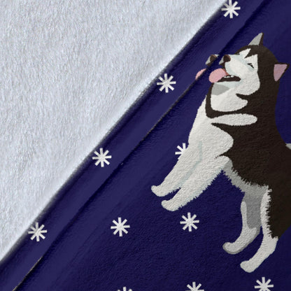 Alaskan Malamute Pattern Print Design 04 Premium Blanket