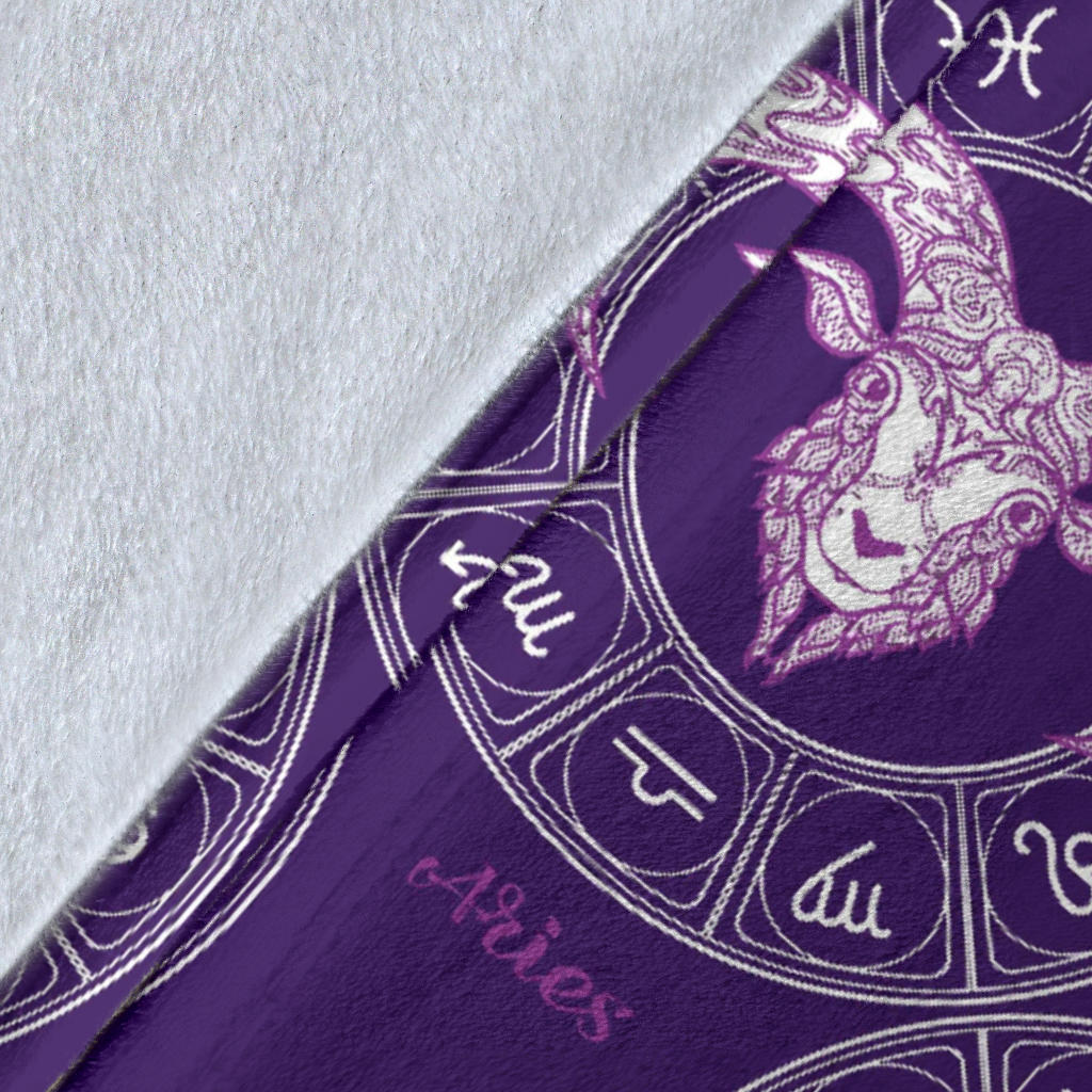Aries Zodiac Pattern Print Design 02 Premium Blanket